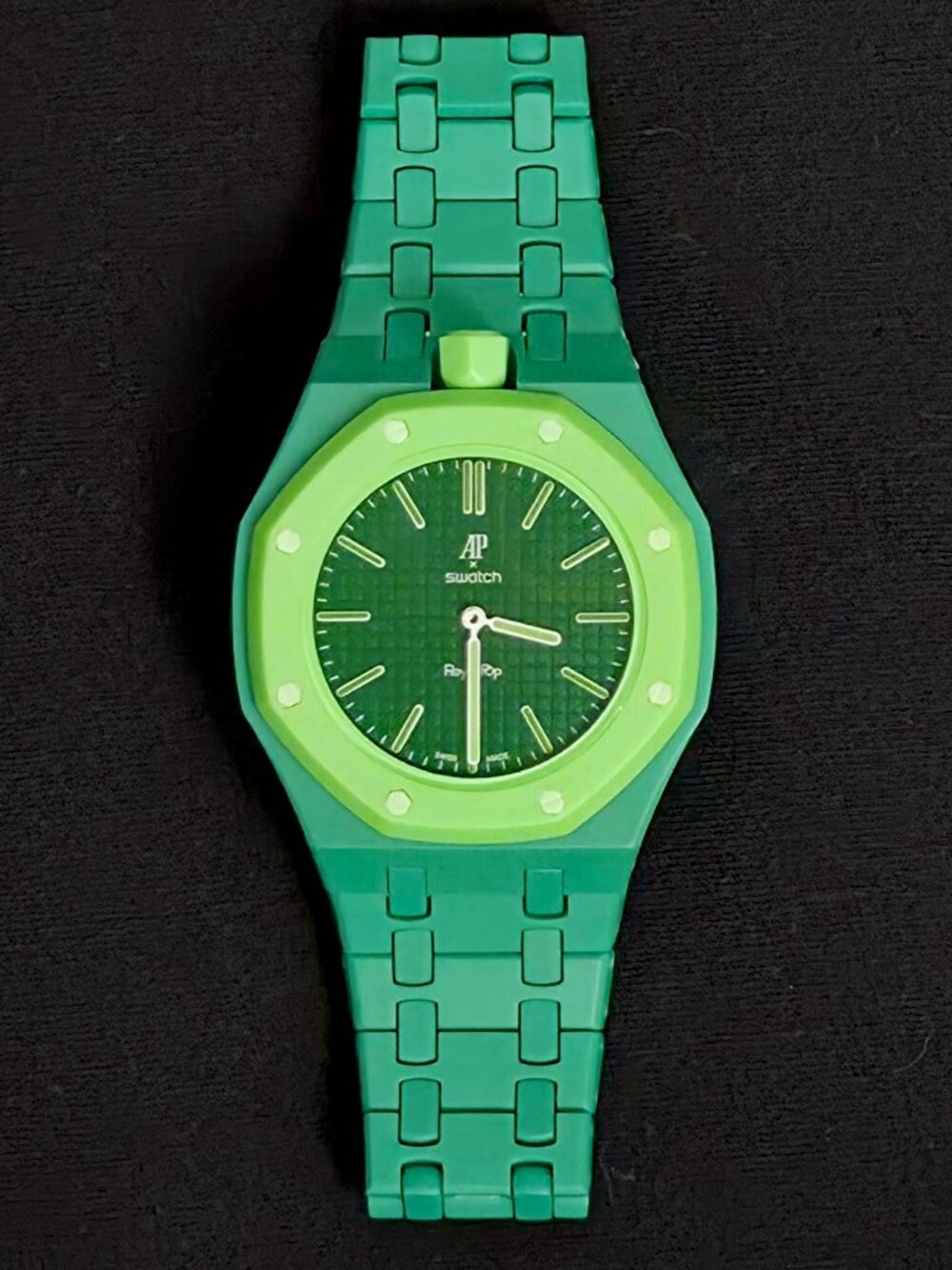 NEW Swatch X AP Watch - Green Great Eight  + Bioceramic Wrist Bracelet Strap